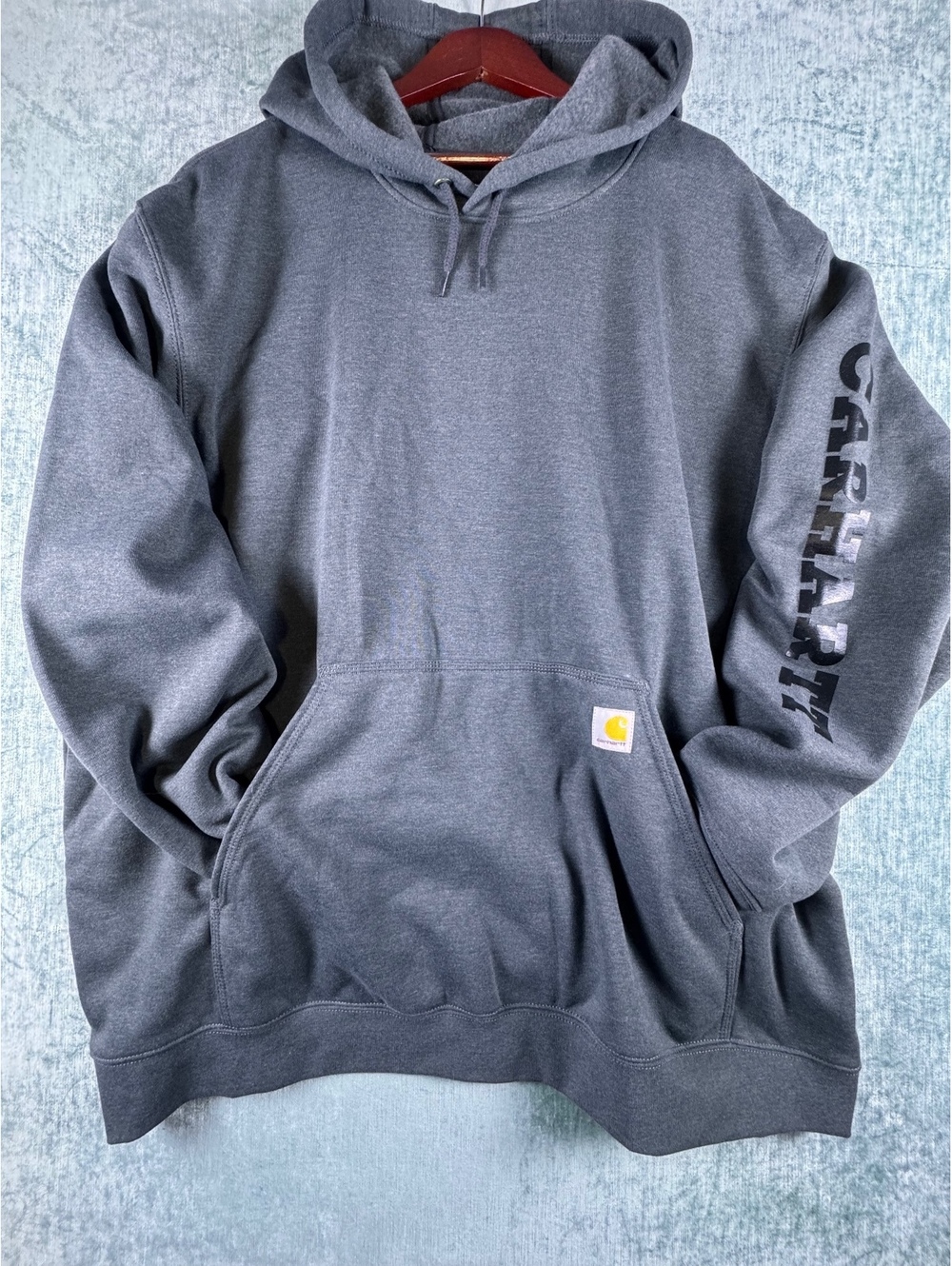 Carhartt men’s 4XL gray logo sleeve hoodie NWT